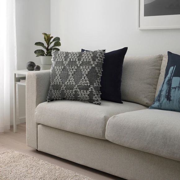 IKEA Annamette Cushion Cover 20 x 20 Gray/Black - Picture 3 of 8